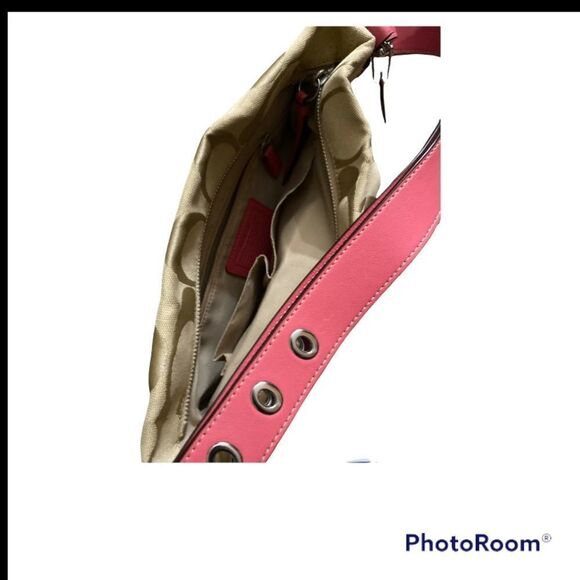 Coach Purse with pink strap EUC - Picture 6 of 11